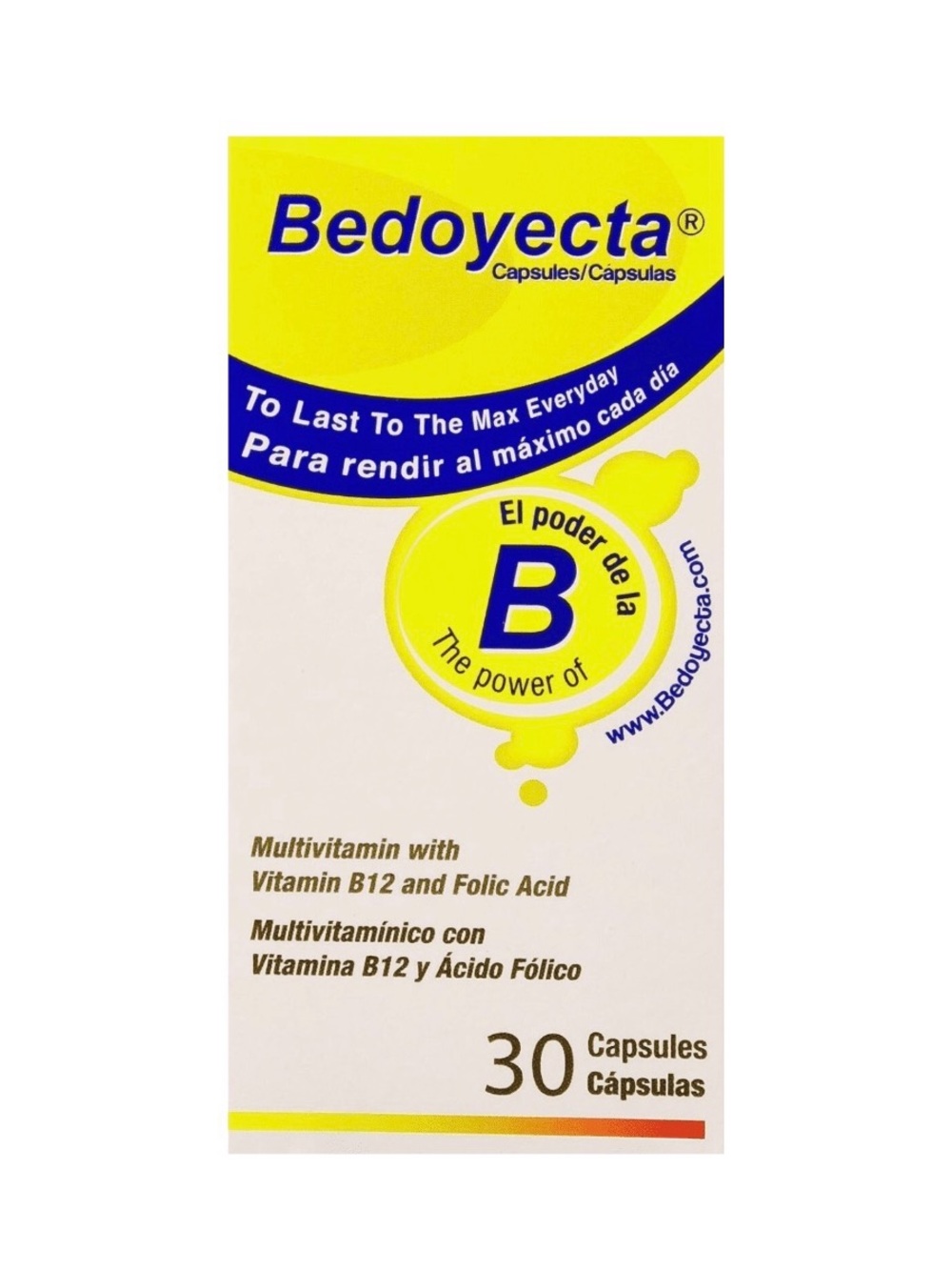 Bedoyecta Multivitamin Capsules vitamin B12 and Folic Acid.